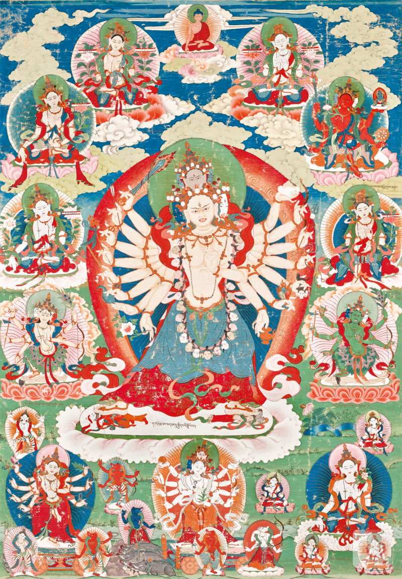THANGKA REPRÉSENTANT TARA  BHOUTAN, XVIIIE-XIXE SIÈCLE